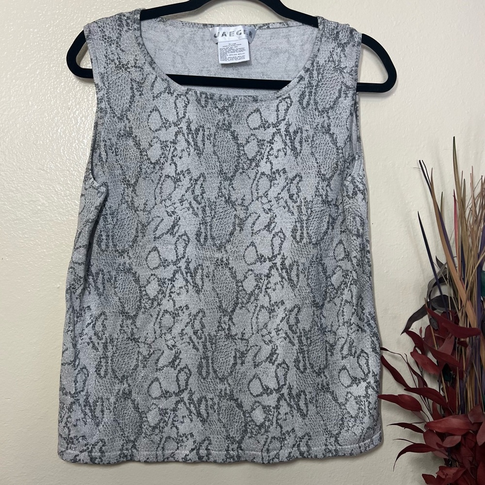 Jaeger grey snake print tank top